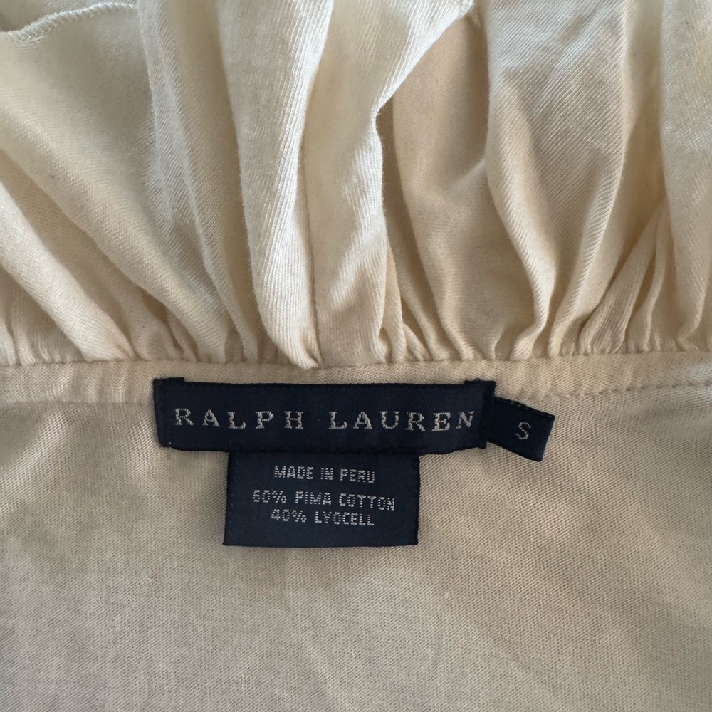 Ralph Lauren Cream Ruffled Blouse - Picture 5 of 6
